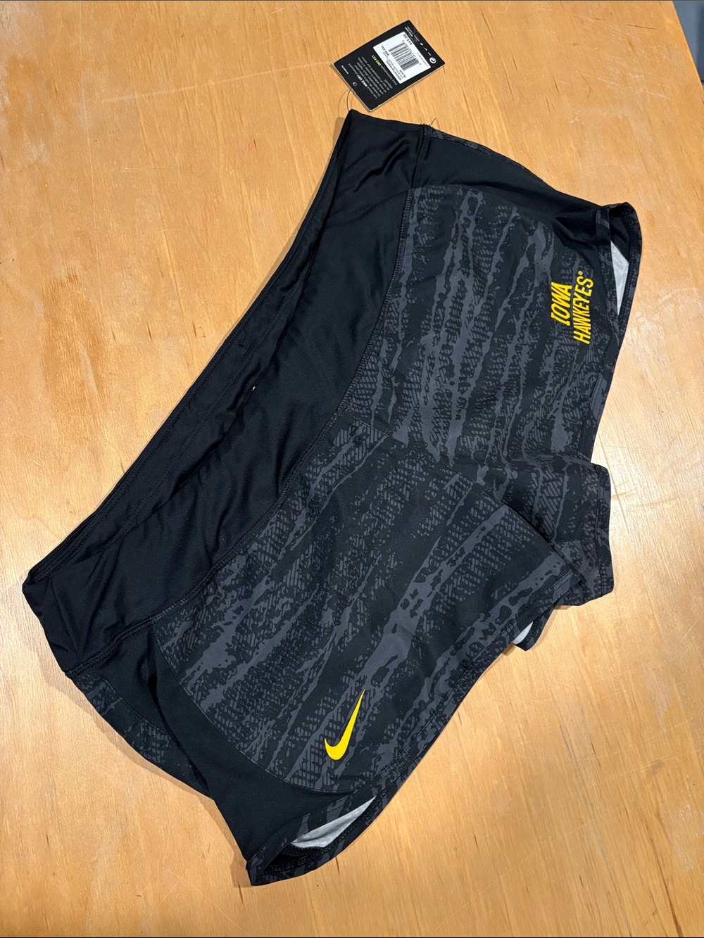 Nike ~ Black & Gold Yellow Iowa Hawkeyes Athletic Shorts
